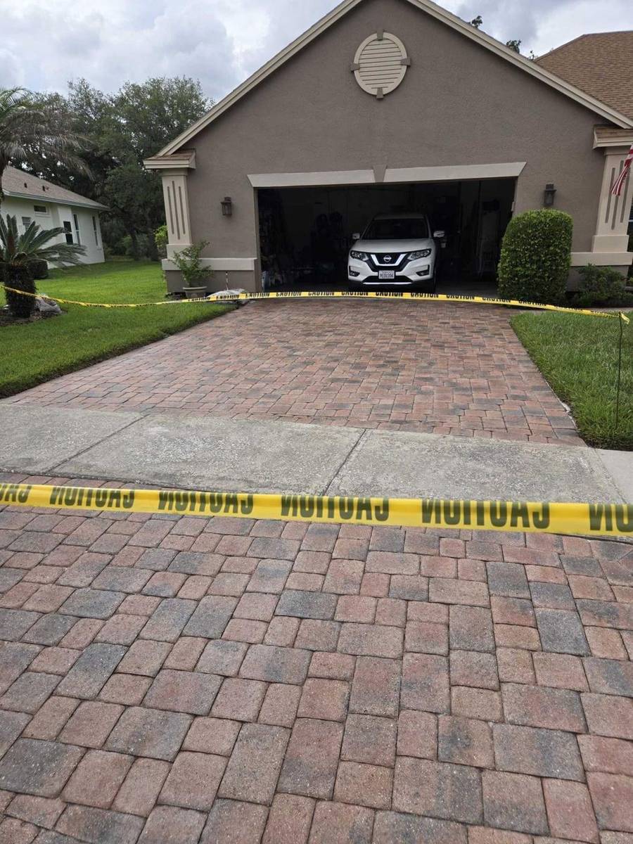 Oviedo pavers cleaned, sanded, and sealed